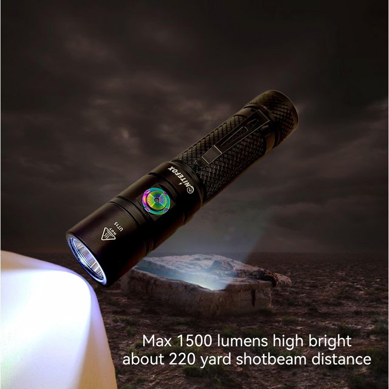 Nitefox Rechargeable LED Flashlight Bright Pocket Flashlight 1500LM Handheld Flashlight