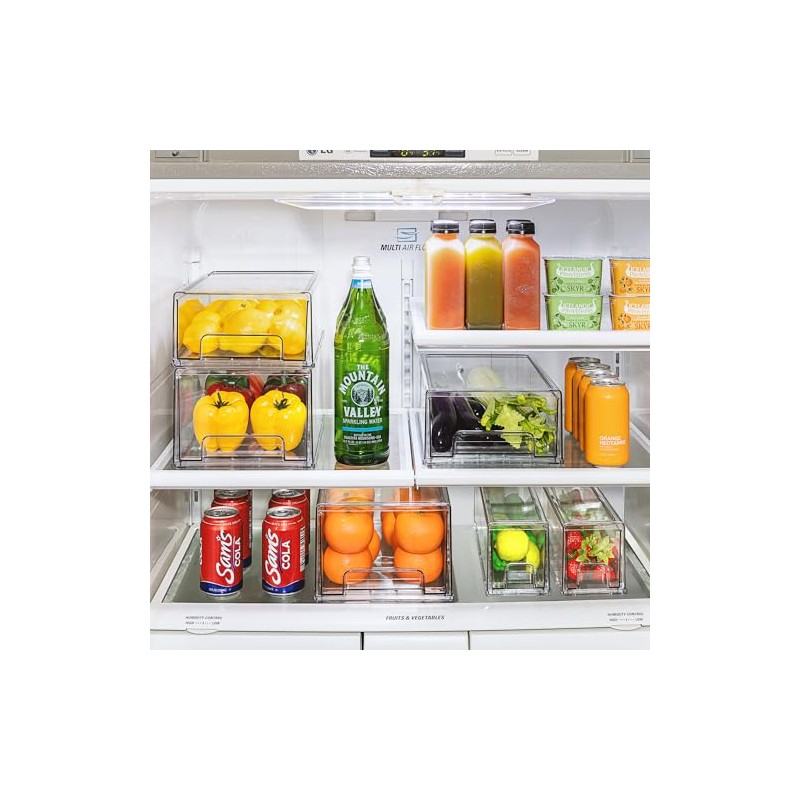 Sorbus Fridge Drawers - Clear Stackable Pull Out Organizer Bins
