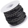 CALFOVERA 10.94 Yard 5MM Flat Braided Leather Cord Woven Black