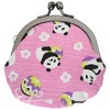 Wafu Biyori 2.5 Round Coin Purse, Temari Panda, Pink, Made