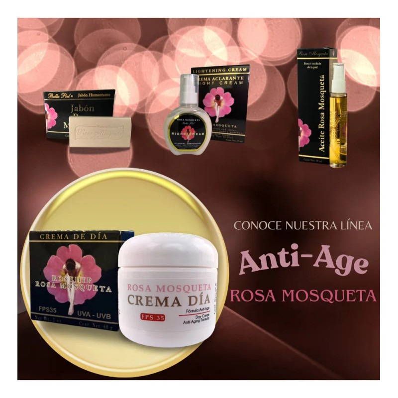 Crema De Día Rosa Mosqueta 60ml Hidratante Facial Antiedad FPS