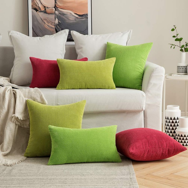MIULEE Granular Cushion Cover, Pineapple, Soft Plain Decorative Square Cushion