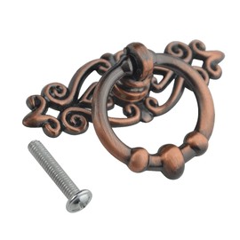 WMYCONGCONG 10 PCS Vintage Cabinet Handle Drawer Pulls Handles 2.52" x 1.65" Antique Dresser Ring Knobs for Furniture Hardware Cupboard Dresser Wooden Case Box