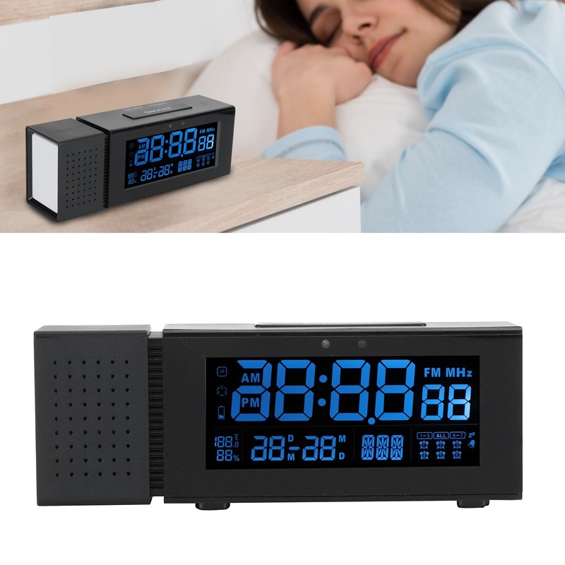 Alarm Clock Sound Light Multifunctional Digital for Household Color Night