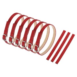 uxcell uxcell 3 Pair Replacement Ankle Strap for Heels Detachable Shoe Straps PU Leather Shoe Band, Frosted Shiny Red