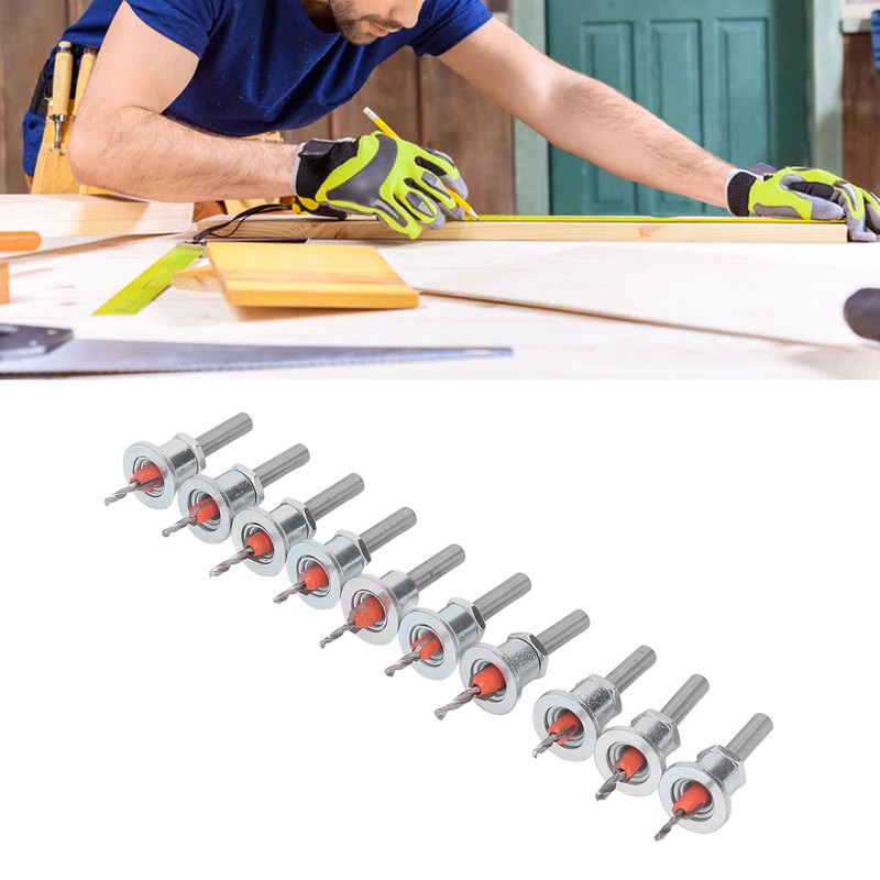 10PCS Countersink Drill Bits Adjustable Stop Tapered Countersink Bit for