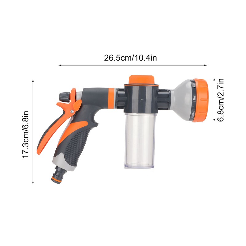Garden Hose Nozzle 8 Spray Pattern Hose Hand Sprayer for