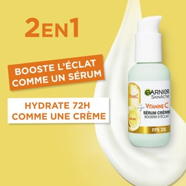 Garnier - 2-in-1 Cream Serum - Moisture & Shine - Enriched with Vitamin C - For Dark & Tired Skin - 50ml