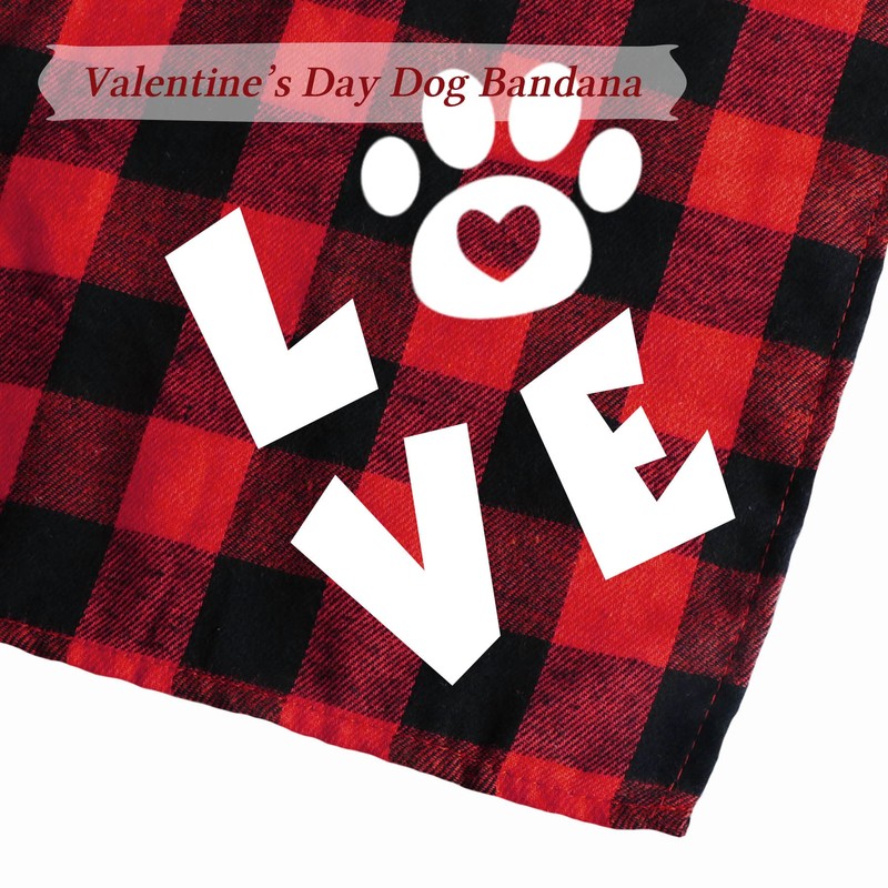 STMK 2 Pack Valentines Dog Bandanas, Dog Valentines Bandana for