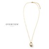 Cream Dot Necklace, Women's Popular, Chain, Pearl, Single Pearl, Oval