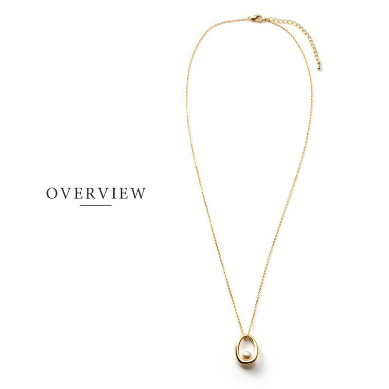 Cream Dot Necklace, Women's Popular, Chain, Pearl, Single Pearl, Oval