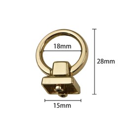 GOODCHI Handle Metal Fittings, Set of 2, Shoulder Strap, Handle, Fasteners, Leather Crafts, Metal Fittings, Parts, Inner Diameter 0.7 inches (18 mm) (Gold)