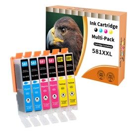 Starlet24 6 x 581XL Printer Cartridges Compatible with Canon CLI-581 Cyan 581 Magenta 581 Yellow for Pixma TR8550 TR8500 TS6350a TS705a TS6350 TS8350 TS8250 TS6150 TS9550