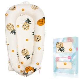 Funda para tumbona de bebé Dockatot Deluxe + | 100% algodón hipoalergénico para recién nacidos de alta calidad (solo cubierta) (piña)