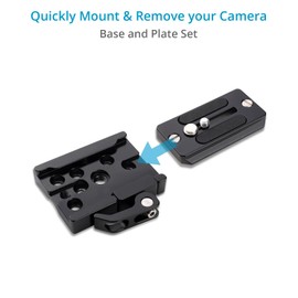 PROAIM SnapRig Quick Release Plate with Base & Plate Set. Mount on Tripod, Jib, Cages with Multiple Threaded Holes. For DSLR Cameras & Rigs. (QR207)
