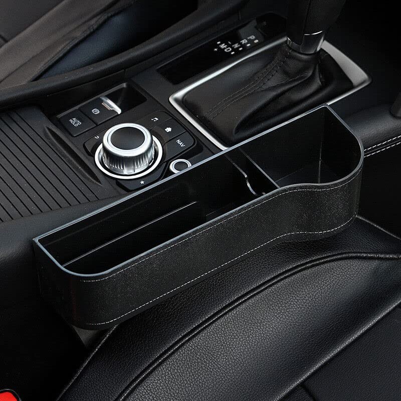 2PCS Car Seat Storage Box&Console Side Pocket Coin Phone Organizer