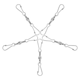 Coufce Spinning Dual Clip Swivels, Wind Spinner Hangers, Stainless Steel Spiral Tails Twisters for Spinning windsock, Garden Bell, Bird feeders, Party Supply(5Pcs)