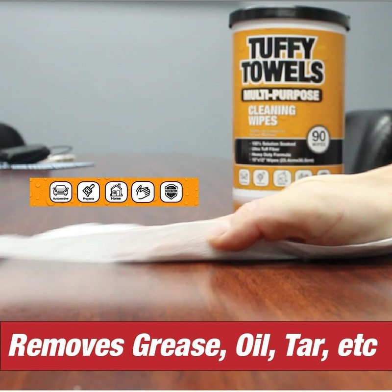 LAUCO Tuffy Scrub Cleaning Wipes – 90 Count (10" x