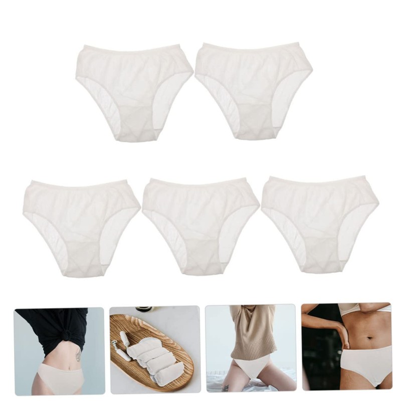 Kisangel 5pcs Women's Cotton Maternity Briefs Pack Seamless Disposable Briefs