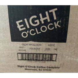 Eight O'Clock Coffee The Original Decaf 21 Ounce Medium Roast Whole Bean 4pk