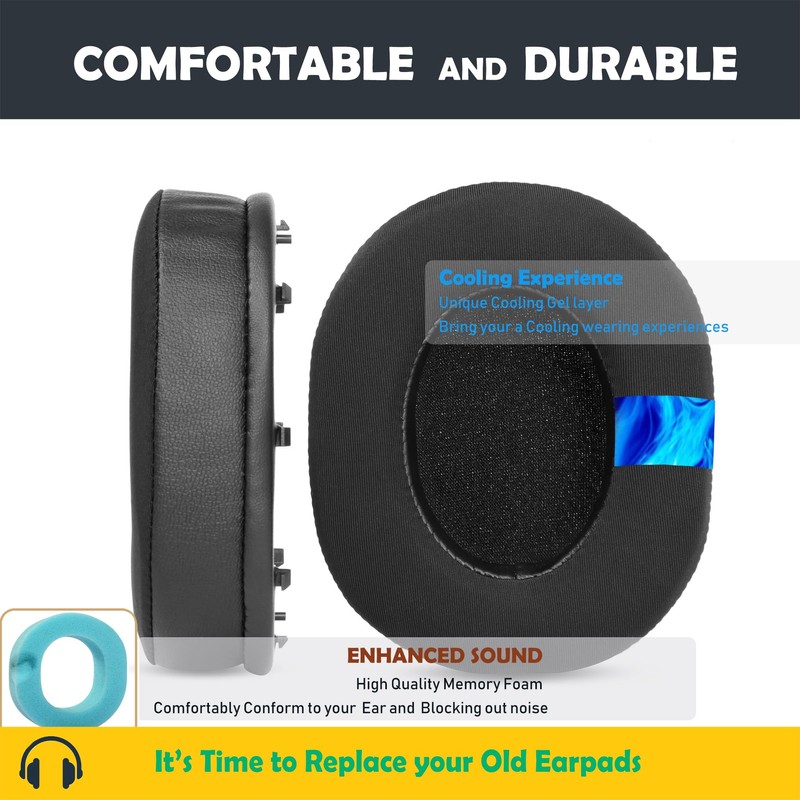 HTINDUSTRY Replacement Ear Pads/Headband Pads Compatible with Razer BlackShark V2/BlackShark