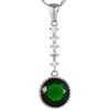 RIZILIA Pendant with 18" Chain & Round Cut CZ [Simulated
