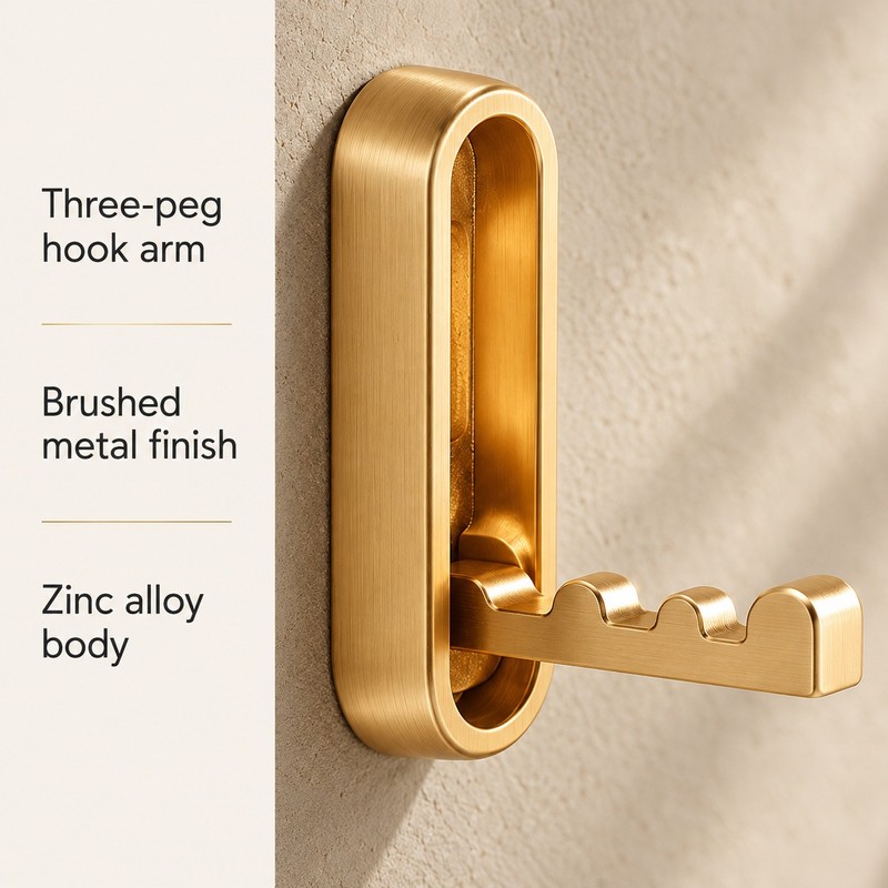 Foldable Wall Hook for Towels, Coats & Bags – Wall
