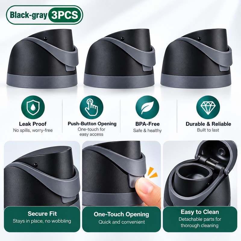 Replacement Water Bottle Lid for Everyday Hydration – Flip-Top Leakproof