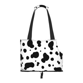 Paylamon Compatible Small Cat & Dog Portable Shoulder Bag, Collapsible Travel Pet Tote Bag, puppy carrier for Carrying on Planes, Buses, Subway (Cow Print)