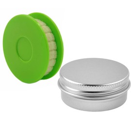 luzen 2Pcs Portable Bike Chain Oiler Roller Lubricator Round Bicycle Chain Gear Lubricant Applicator with Storage Aluminum Jar Bicycle Care Tool, Green