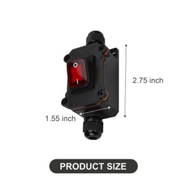 YAFIYGI Inline Cord Switch Heavy Duty Waterproof Switches AC 20A-125V 16A-250V for Cords Outdoor On/Off Toggle Power Light Switch Outlet Rocker Button for Project and Wiring Use