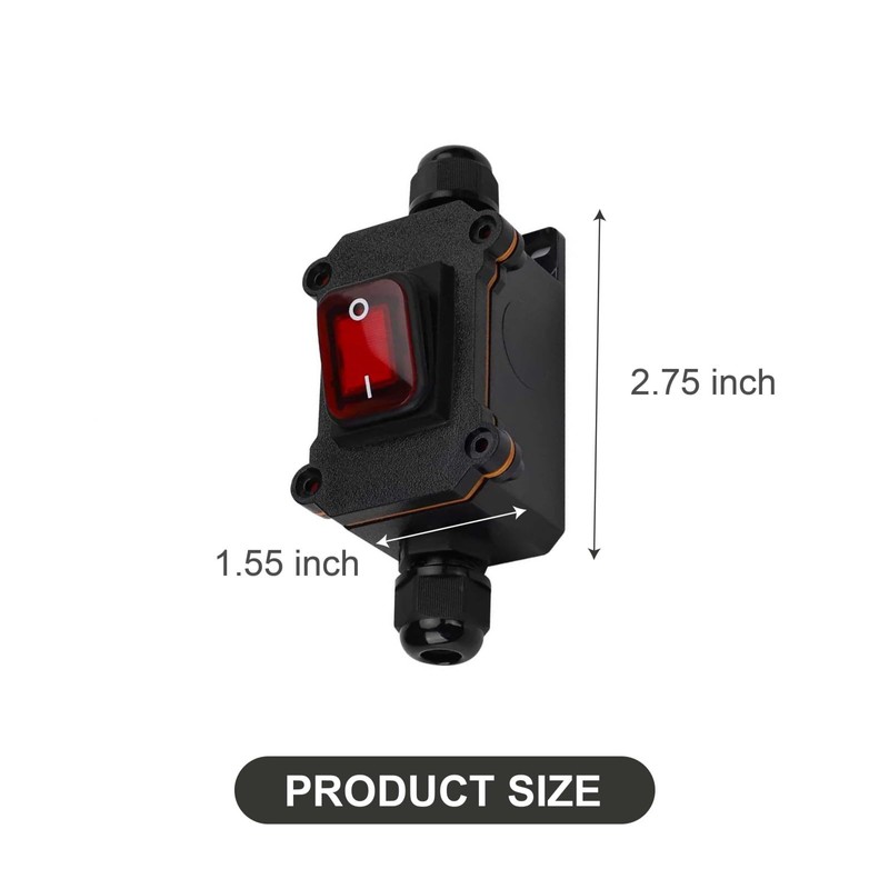 YAFIYGI Inline Cord Switch Heavy Duty Waterproof Switches AC 20A-125V