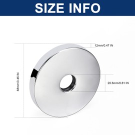 NearMoon Shower Arm Flange, Stainless Steel Replacement Escutcheon Cover Plate for Universal Standard ShowerHead Arm (3.5 Inch, Chrome Finish)