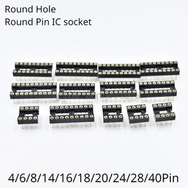 원형 홀 IC 소켓 커넥터 집적 회로 DIP8 DIP14 DIP20 10 개 [01 28pin Wide] Round Hole IC Socket Connector Integrated Circuit DIP8 DIP14 DIP20 10 Pieces [01 28pin Wide]