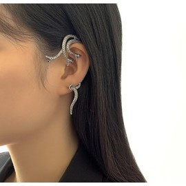 Stocking Stuffers Holiday Outfits for Women 2024 Snake Earrings for Women Crystal Snake Stud Earrings Gold Snake Ear Cuff Silver Punk Earrings Rhinestone Dangle Drop Earrings Snake Jewelry Gift