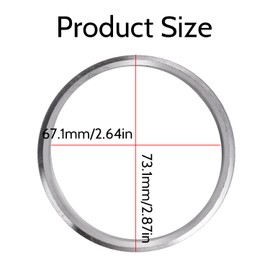 Udalix Aluminum Centric Spigot Hub Rings Wheel Spacer Set,67.1mm ID to 73.1Mm OD(4PCS,Silver)