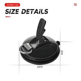 JNNJ Pack of 2 Car Suction Cup Hooks, Car Suction Cups with 4 S-Hooks, Car Mount Tents Suction Cup Set Hook, Multifunctional Suction Cup Hook for Workshop (Black)