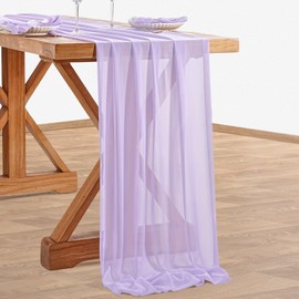 Light Purple Chiffon Table Runner 27x120 Inches Rustic Table Runners for Romantic Bridal Shower Birthday Party Wedding Reception Decor