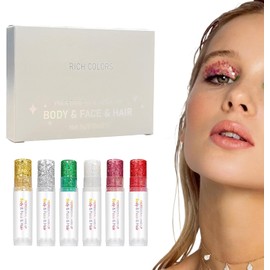 Purpurina Para El Cuerpo Gel Reluciente De Colores Purpurina Para El Cabello Para Festivales, Conciertos, , Carnavales, Eventos Musicales, Navidad, Temas De
