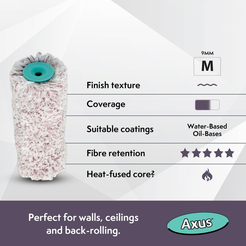 Axus Decor Silk Touch Roller, Medium Pile (Mink Series) For
