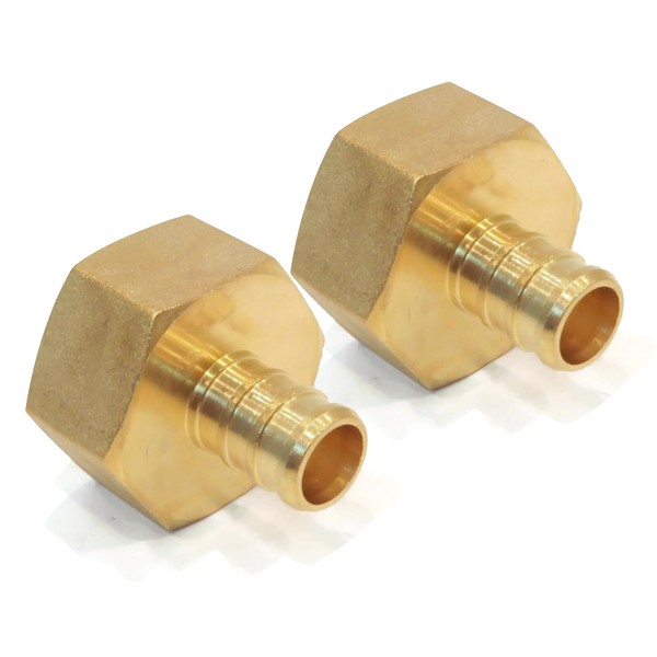(2) New 1/2" x 3/4" PEX Brass Female NPT Threaded
