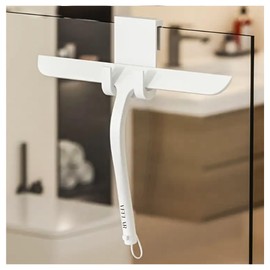 VEELAR Shower Squeegee for Shower Glass, Bathroom Glass Cleaning Tool with Hook Mount, Squeegee for Glass Doors, Window Cleaning, Tile Shower Walls (White)