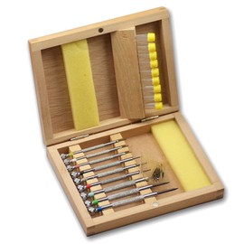 9 Watchmaker's Screwdrivers in Real Wooden Box S1 Deluxe Star XXL for Watch Repair