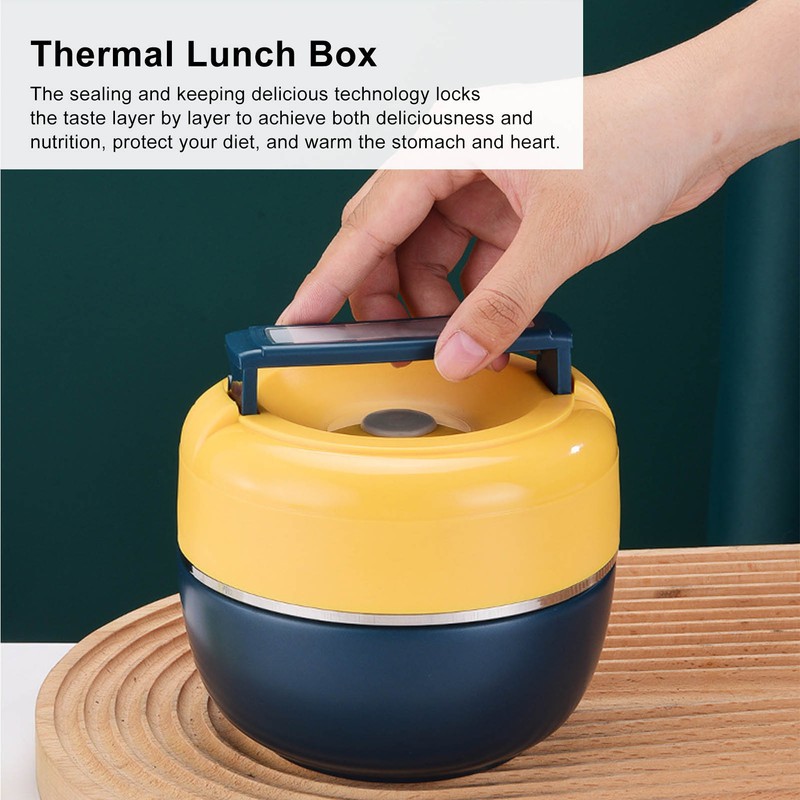0.8L Stainless Steel Thermal Lunch Box 2 Layer Insulated Lunch