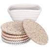 Alipis Beverage Coaster Set, Cotton Hand-Woven Coasters with Holder, Coasters