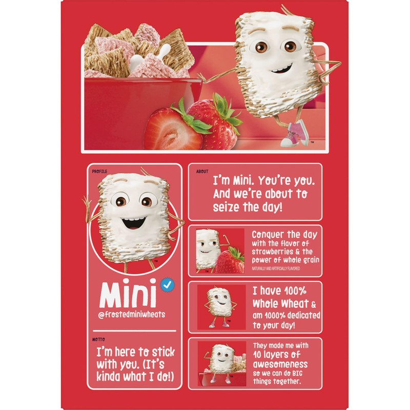 Kellogg's Frosted Mini-Wheats Breakfast Cereal, Kids Cereal, Family Breakfast, Strawberry,