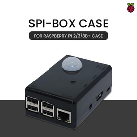 sb components SPI-BOX Case for Raspberry Pi 2/3/3B+ Case with Swith Mounting Points for PIR Module and Raspberry Pi Camera (Black)