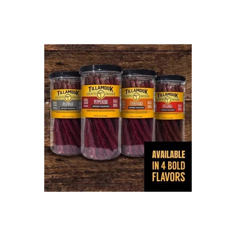 Tillamook Country Smoker Real Hardwood Smoked Sausages, Original Beef, 15.2
