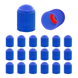 Wevdn 20 PCS Tyre Valve Dust Caps, Plastic Durable Valve Stem Caps with O Rubber Ring, Leak-Proof Air Protection Car Stem Covers, Universal Air Tire Stem Caps for Sedan SUV Bicycle (Blue)