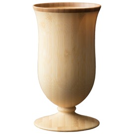 RIVERET RV-109W Campanula Vessel Glass, 8.5 fl oz (250 ml), Bamboo, Dishwasher Safe, White